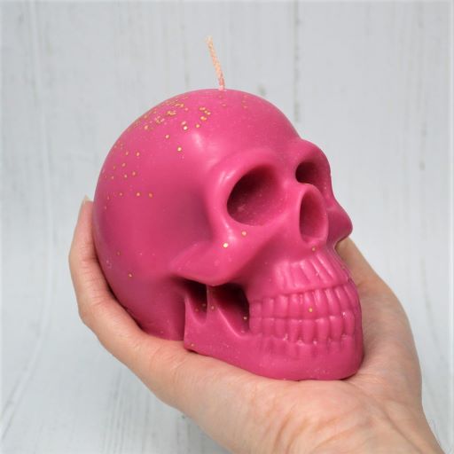 Pink Skull Candle BITE ME